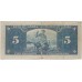 CANADA 1937 . FIVE 5 DOLLARS BANKNOTE . GORDON / TOWERS